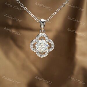 NEW Certified 1ct. t.w. Moissanite Clover Necklace